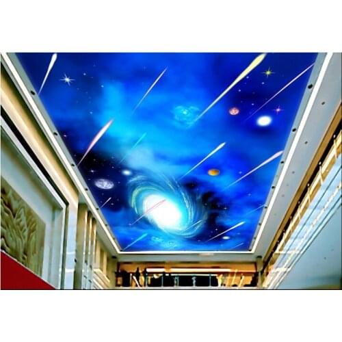 Custom photo 3d wallpaper mural European sky meteor shower sitting room ceiling murals 3d wall murals wallpaper for living room