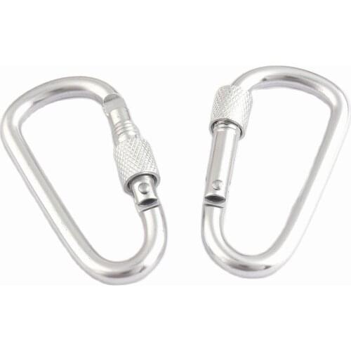 Carabiner Lock D shaped Climbing Screw Hanging Buckle Climb Ring Camping Locking hook Key Climbing tools Climbing Screw Hanging