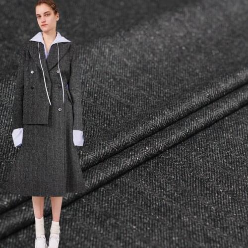 Red Raspberry Black Dots Herringbone Yarn Dyed Wool Fabrics 100%Wool Materials Women Suits Jacket Sewing Cloth Freeshipping