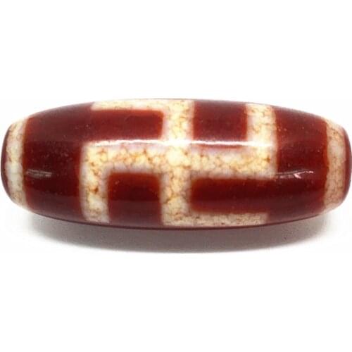 Red Agate Swastika Natural Tibetan Dzi Beads for making diy Jewelry Oval Grade AAA, 15x38mm, Hole:Approx 2mm