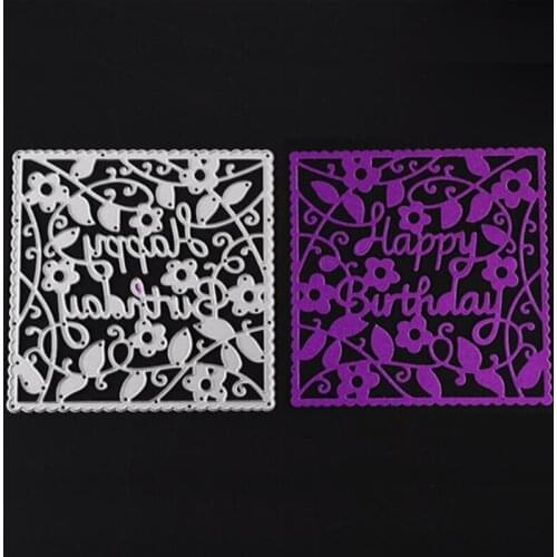YINISE Metal Cutting Dies For Scrapbooking Stencils Happy Birthday DIY PAPER Album Cards Decoration Embossing Folder Die Cutter