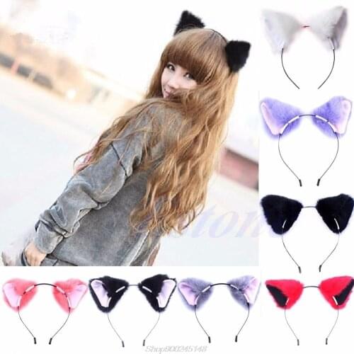 Fashion Girl Cute Cat Fox Ear Long Fur Hair Headband Anime Cosplay Party Costume Jy18 20 Dropship