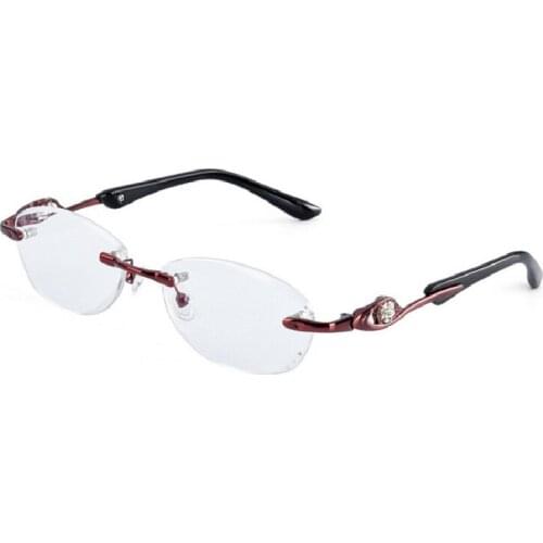 New Women Reading Glasses Brown Lens Anti Fatigue Fashion Metal Rack Rimless Frame Presbyopic 1.0 1.5 2.0 2.5 3.0 3.5 4.0 R187