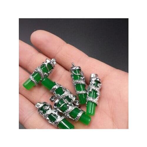 Wholesale 2PC new boutique natural jade green ice Yang Malay ERON column Pendant with green jade pendant square card wholesale