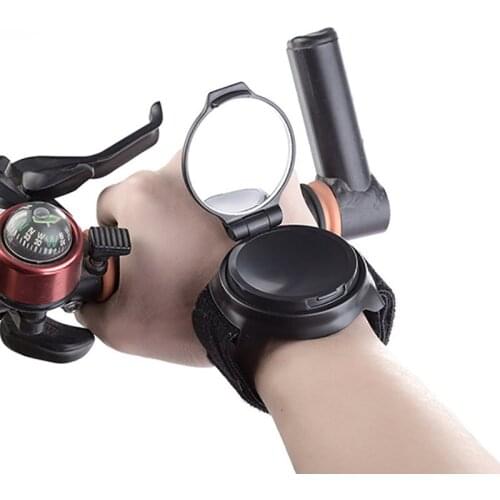 Premium Plastic Cotton Bike Accessories Bicycle Back Mirror Cycling 360 Degree Rotate MTB Arm Wrist Strap Rear View Mirror