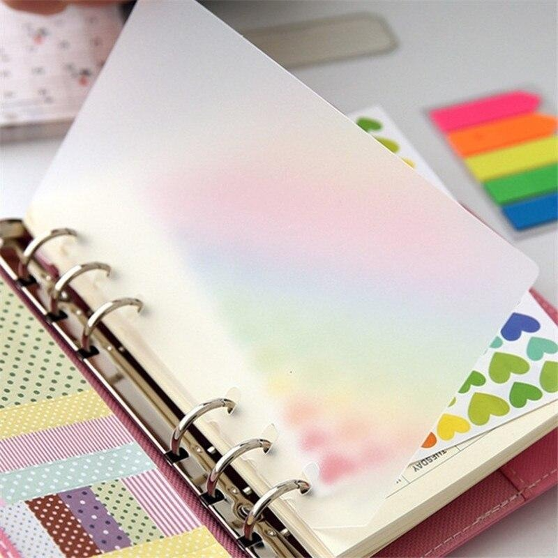 2pcs/set A5 A6 Loose-leaf Notebook Binder Inner Divider Board Agenda Planner Dustproof Case Organizer Divider Stationery 6 Holes
