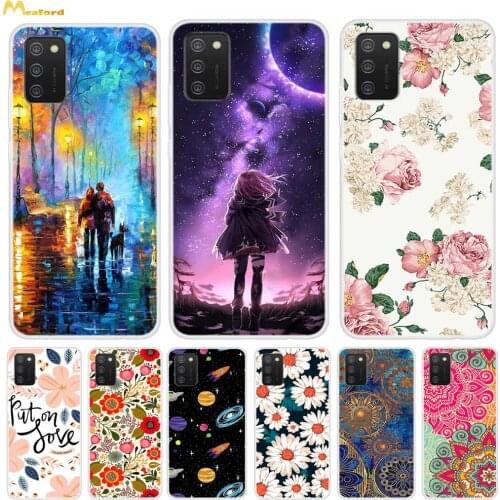 SamsungA02S Silicone Cover For Samsung Galaxy A02S A02 S Phone Cases Soft TPU Lion Cat Flowers Back Coque A03S M02S A 02s Funda