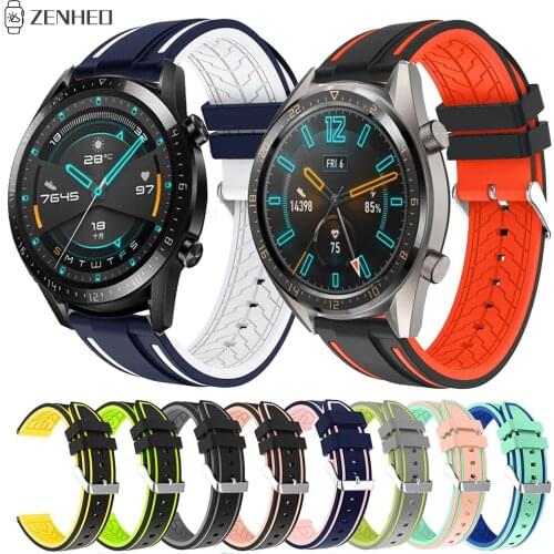 22mm Silicone Watchband For Huawei Watch GT/GT2 46mm Replacement Watch Band Strap for Huawei Honor Magic Watch 2 46mm