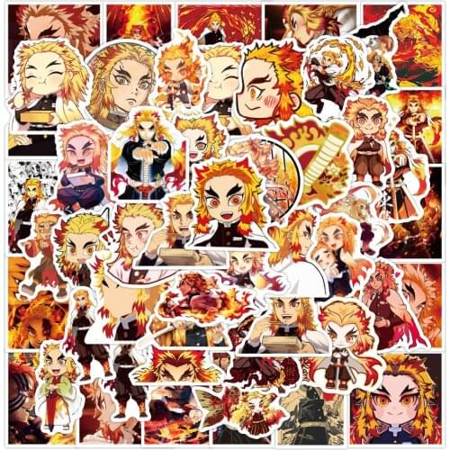 10/30/50PCS Demon Slayer Anime Cartoon Stickers Rengoku Kyoujurou Skateboard Fridge Guitar Motorcycle Luggage Waterproof Sticker