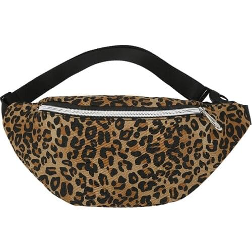 Vintage Women Tie Dye Leopard Zebra Printing Canvas Shoulder Crossbody Chest Bag Casual Ladies Large Capacity Waist Packs