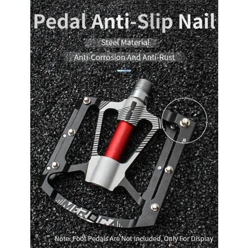 MUQZI 50PCS Bike Pedal Screws Ultra Light Skid-Proof Bolts Aluminum Alloy Anti-Slip Nail Pedal Pin MTB Road Bicycle Parts