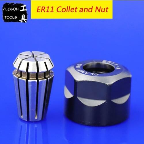 High Precision CNC ER11 Spring Collet with Nut ER11 (1 to 7mm) Chuck and Nut (M14*0.75) For CNC Milling Lathe Machine Tools