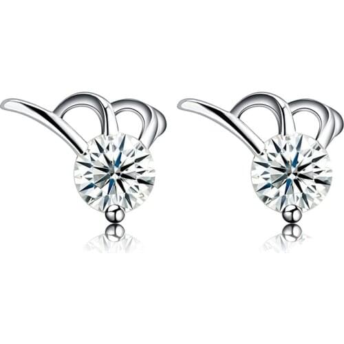 ZEMIOR Sterling Silver 925 Jewelry Exquisite Cubic Zirconia Stud Earring Paw Shape Cute Earrings For Women Trendy Party Gift