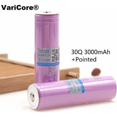 1 pc. Varicore 100% New original inr18650 30q 3000 mAh Lithium battery inr18650 Battery Rechargeable Battery + sharp