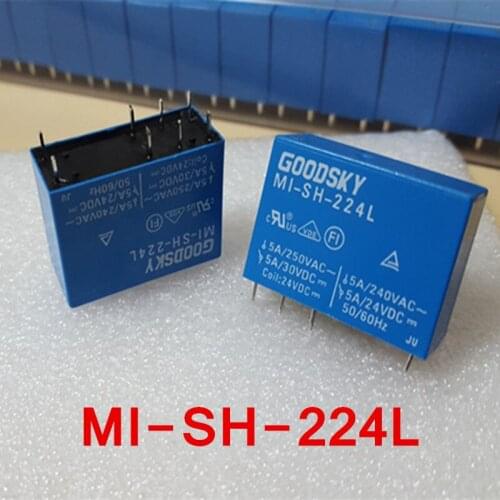 100PCS/lot Power relays MI-SH-224L 24V 5A 250VAC/30VDC 8pin