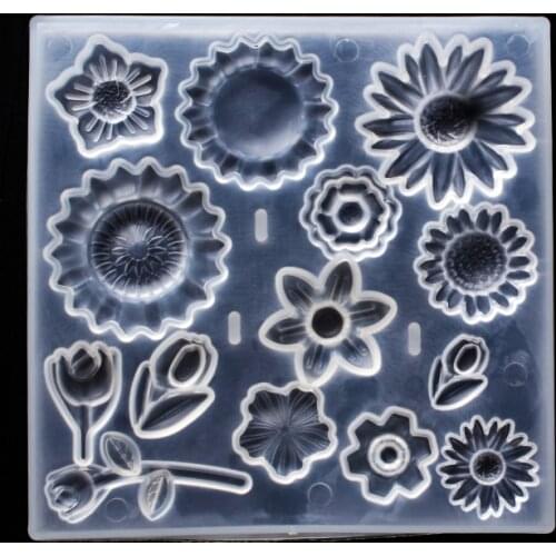 14 designs Silicone Mold Flower Leaf Fondant Mold Cake Decorating Tools Chocolate Gumpaste Mold Sunflower Silicone Mold