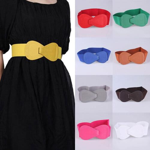 2020 Fashion Women Belts PU leather Bowknot Belt Decoration Soft Waistband Bow Elastic waist Belt Wide Waist Cummerbunds