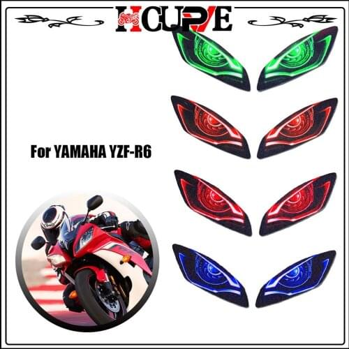 For YAMAHA YZF-R6 YZFR6 YZF R6 2006 2007 2008 2009 2010 2011 2012 2013-2016 Motorcycle 3D Front Fairing Headlight Sticker Guard