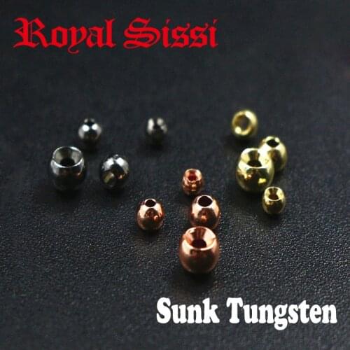 40pcs/set 4sizes assorted Tungsten countersunk Round beads 2/2.4/ 2.8/ 3.3mm heavy fly tying beads nymph head fly tying material