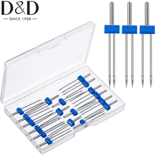 9PCS Sewing Machine Twin Needles Double Twin Needles Pins with Plastic Box for Household Sewing Machine Needles 3 Sizes