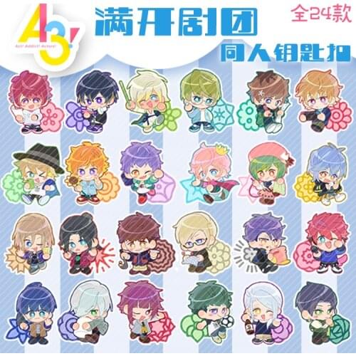 Anime A3! Sakuma Sakuya Usui Masumi Acrylic Cute Keychain Cosplay Japanese School Bag Itabag Pendant Toys Keyring Xmas Gifts