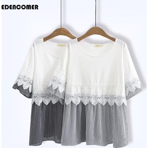Blouses Et Chemises 2021 Summer Large Size Womens Korean Version of Fashion Lace Show Thin Chiffon Loose-fitting Tuxedo Shirts