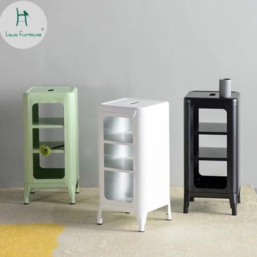 Louis Fashion Sofa Side Cabinet Bed Living Room Nordic Iron Art Locker Tea Corner a Few Modern