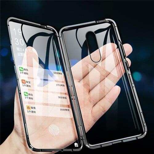 Double Side Tempered Glass Phone Protective Case for Oneplus 8 /8pro Phone Metal Frame Magnetic Adsorption Full Cover Case