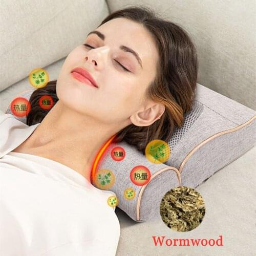 Electric Massage Pillow Heat Vibrator Shiatsu Device Cervical Healthy Body Relaxation Massageador For Back Neck Massager