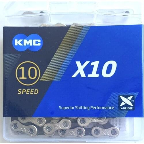 KMC bike Chain X10 10 Speed Chain 116 link with missinglink 10R CL559R for Shimano Sram Campagnolo 10 speed deraillure crank
