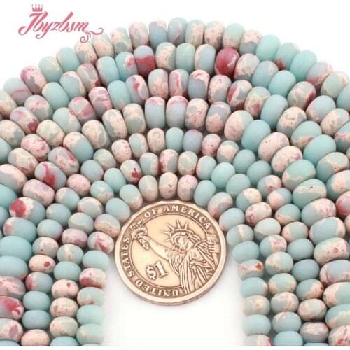 3x6mm 4x8mm Rondelle Frost Heishi ShouShan Stone Spacer Loose Beads For DIY Necklace Bracelet Jewelry Making 15" Free Shipping