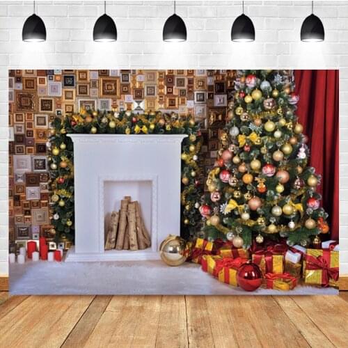 Laeacco Indoor Christmas Tree Gift Carpet Baby Birthday Portrait Photo Photography Backdrop Photo Background For Photo Studio