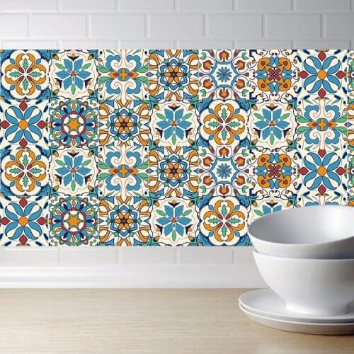 Morocco Wall Tiles Stickers Waist Line Wall Sticker Kitchen Adhesive Bathroom Toilet PVC Wallpaper 10cm/15cm/20cm