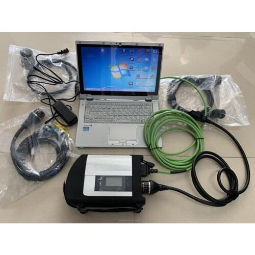 Mb Star C4 Sd Connect Multiplexer Super Ssd Software 06/2021 with Laptop CF-AX2 i5 4g 360 Degree Rotation Full Cables