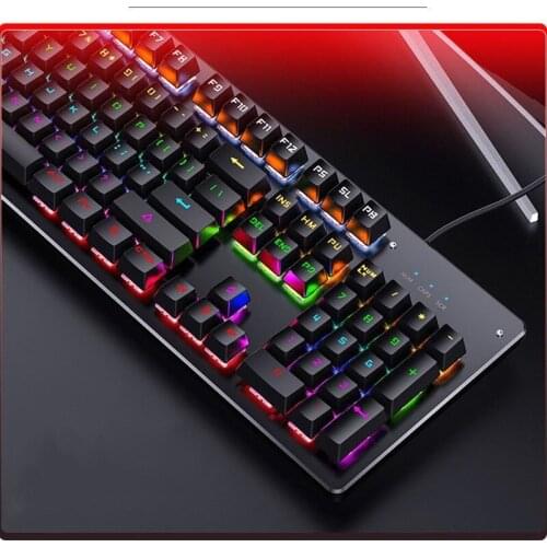 1PCS Mechanical Keyboard Wired Gaming Keyboard 87104keys Blue Black Switch Gaming Keyboards For Tablet Desktop English Sticker
