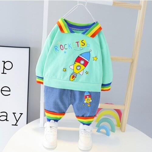 Fashion Kids Boys Casual Clothes Set Cotton Long Sleeve Shirt Pants 2Pcs Suit Girls Clothing Sets 22 Styles CJT012