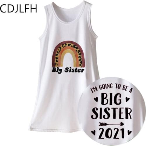 Cartoon Want To Be A Sister Leopard Print Toddler Girl Children T-shirts Kids Summer Novelty Tees Boys/Girls Tops Baby Clothing