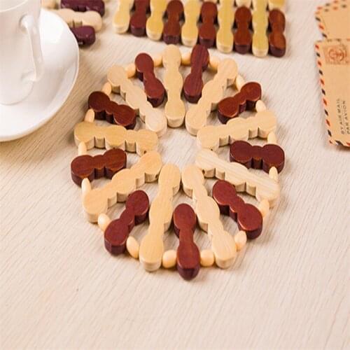 Natural Round Bamboo Table Mat Environment Placemats Dining Mat Water Woven Round Pad Cup CoasterHome Accessories Heat Resistant