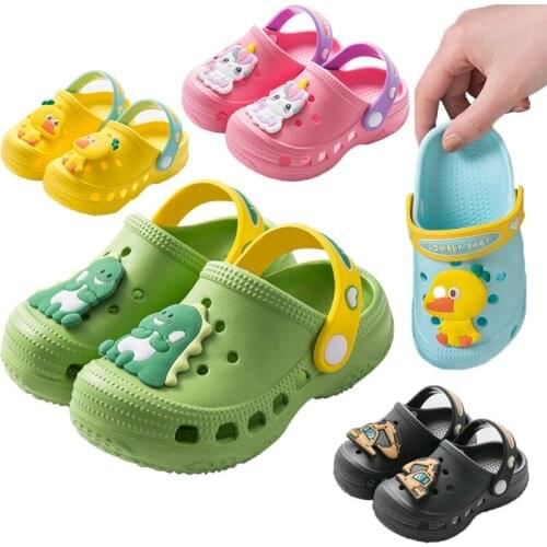 2021New Cartoon Childrens Sandals Summer Baby Slippers for Boys and Girls Non-slip Baby Baotou Soft-soled Slippers Ripped Shoes