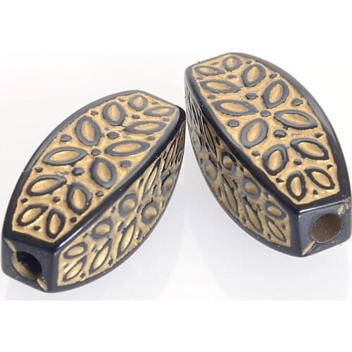 Wholesale 7X13MM Antique Design Beads Acrylic Plastic Fluted Corrugated Oval Beads For Diy Jewelry Making Supplies