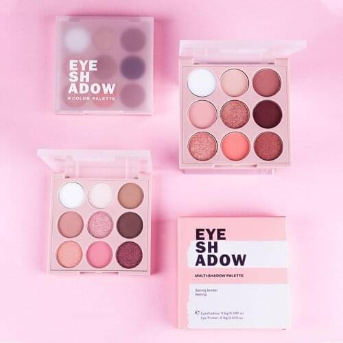 9 Colors Mode Matte Eyeshadow Palette Cosmetic Peach Pearl Shiny Glitter Eye Shadow Shimmer Long Lasting Sweetproof Makeup TSLM2