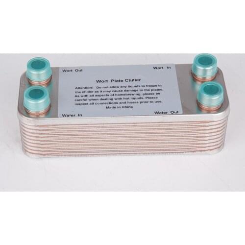 Brew beer 20 Plates Beer Wort Chiller x 1/2" NPT Garden Hose Thread Plate Heat Exchanger Stainless steel 304 Homebrew Chiller