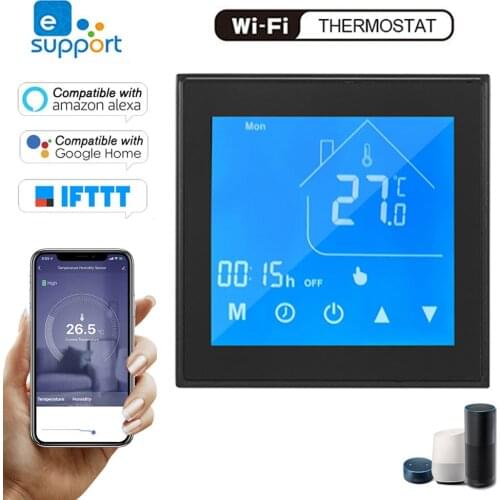 WiFi Smart Thermostat Temperature Controller LCD Display Week Programmable for Water Heating Ewelink Compatible with Alexa