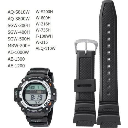 Rubber Strap 18mm Wrist Watch Strap For Casio AE-1000w Watchband For Casio AQ-S810W Fashion Bracelet Strap Watch Accessories