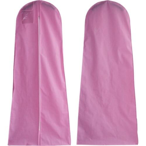 Pink Storage Bag Cover Clothes Protector Case for Wedding Dress Gown Garment Evening Dress Dust Bags Travel Storage Dust Covers