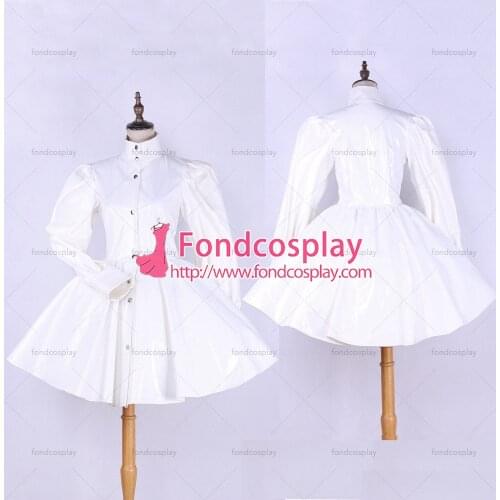 Sissy Maid Dress Gothic Lolita Punk White Pvc Dress Cosplay Costume Custom-made[G535]