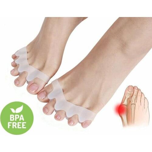 Silicone Toe Separator Correction Hallux Valgus Corrector Orthopedic Hammer Separator Straightener Spreader Foot Care Tool 2PCS