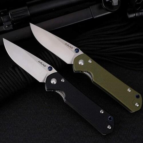 Land 910 Plus Multi Pocket Tools Belt Clip Folding Knife with 12C27 Blade G10 Handle for Camping, Hiking and Survival