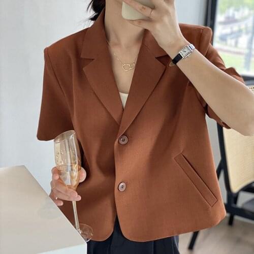 YSBFALNZ Women's Blazers With Short Sleeves