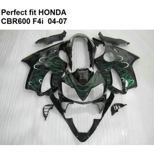 100% fit injection fairing for Honda CBR600 F4i 04 05 06 07 black fairings kit CBR600F4i 2004-2007 XC08
